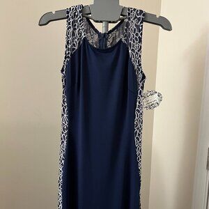High split, lace back sleveless dress